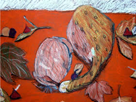 Still life art of fall squash