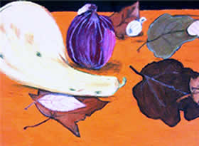 Still life art of fall squash