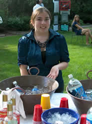 student at snack table